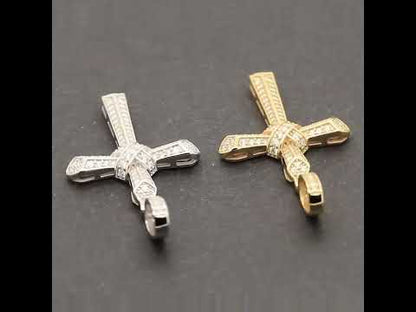 Moissanite Pavé Knot Cross Pendant