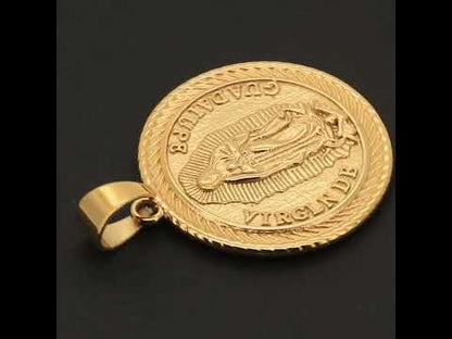 Virgin De Guadalupe Circle Medallion Pendant