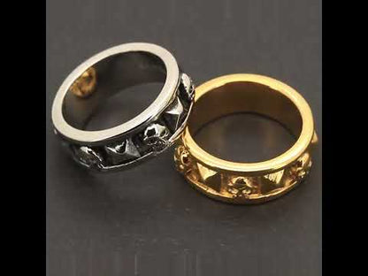 8mm Skull Head Band Ring Size 8