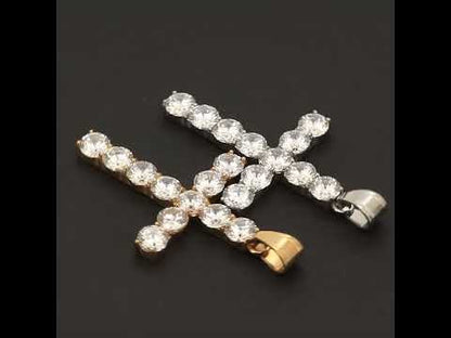 7mm Tennis Cross Pendant