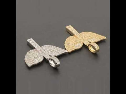 Baguette Winged Cross Pendant