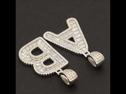 Baguette Initial U Pendant