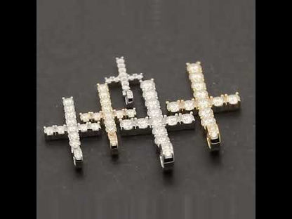 Moissanite 3mm Tennis Cross Pendant