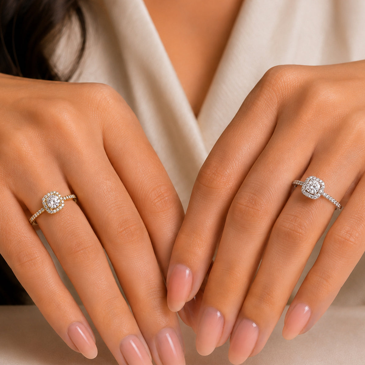 Cushion Halo Engagement Ring Size 9
