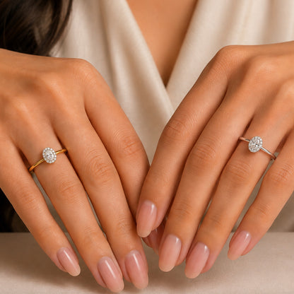 Oval Halo Engagement Ring Size 9
