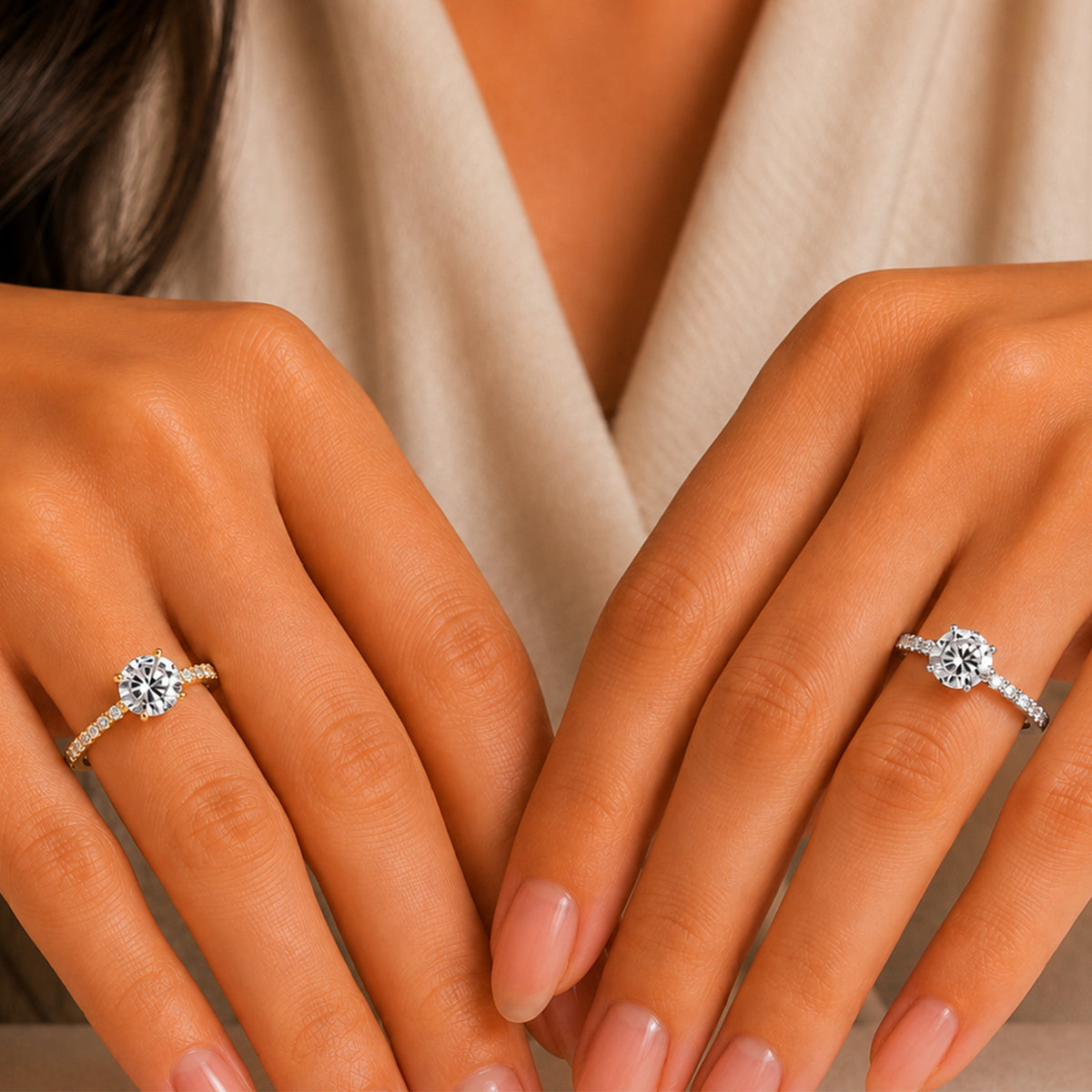Solitaire Eternity Engagement Ring Size 7