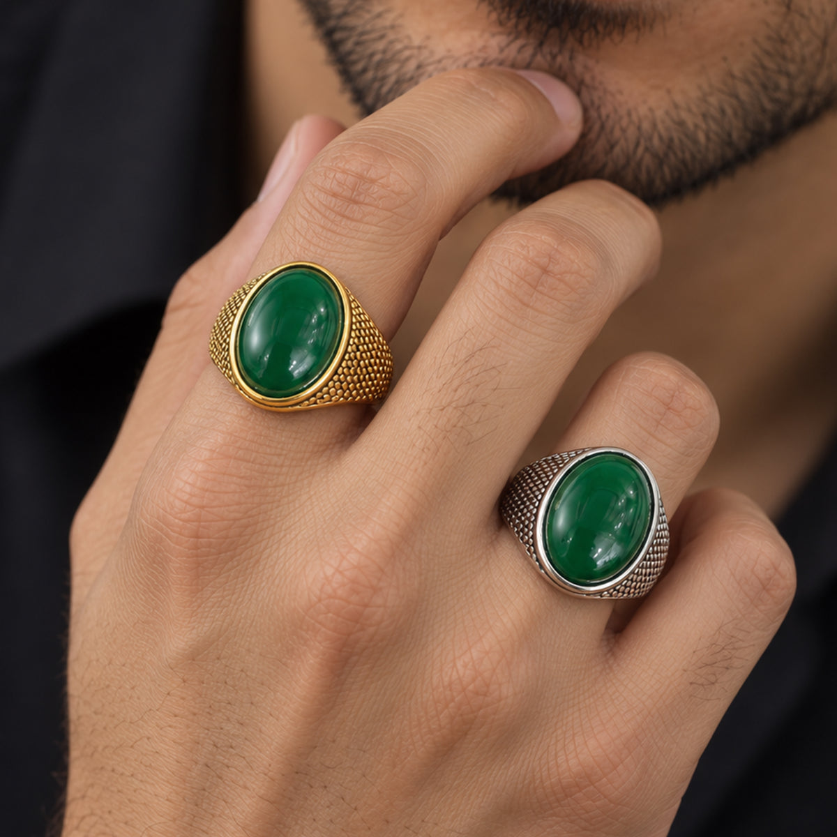 Jade Signet Ring Size 12