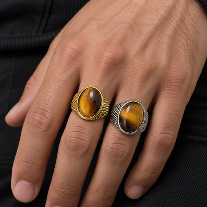 Tiger Eye Signet Ring Size 8