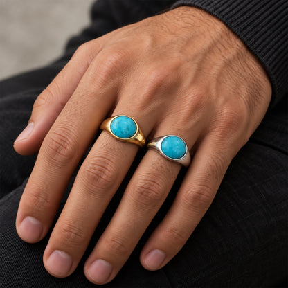Turquoise Signet Ring Size 7