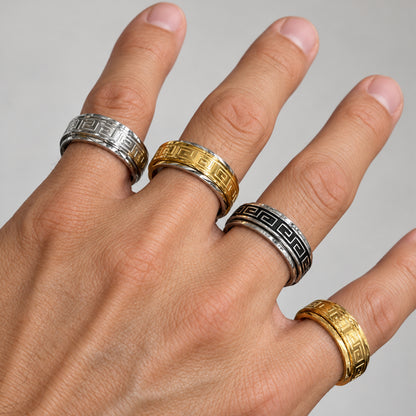 8mm Greek Key Band Ring Size 8