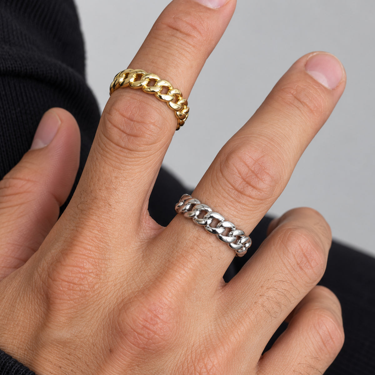5.5mm Cuban Link Band Ring Size 9