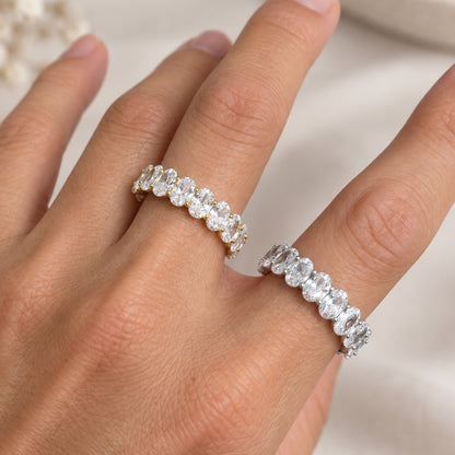6mm Oval Eternity Ring Size 8