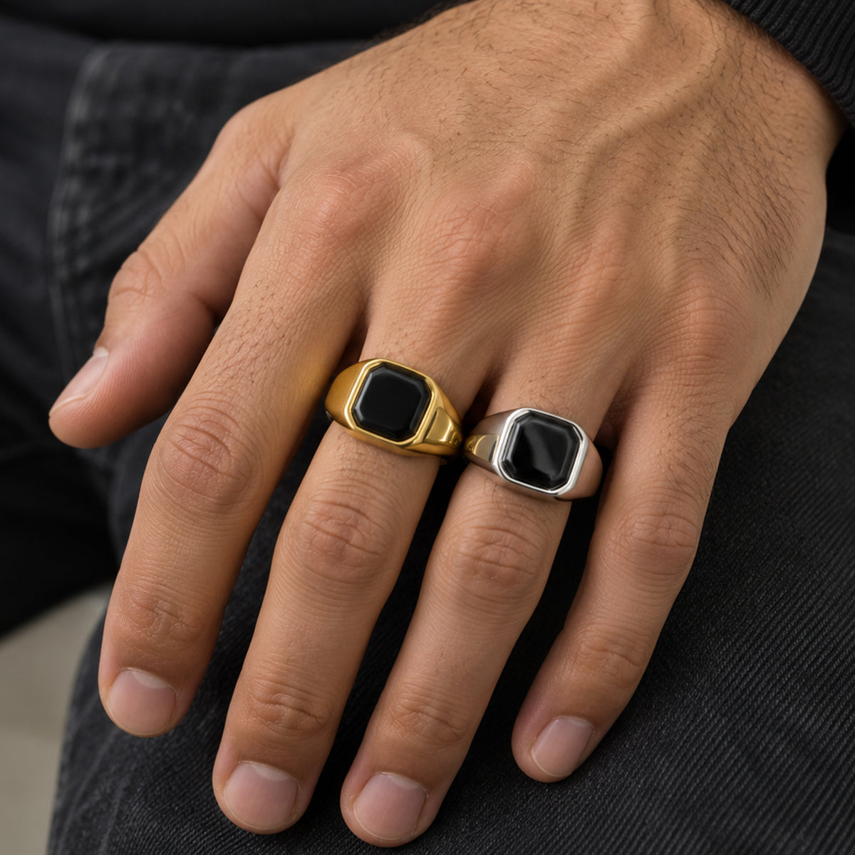 Onyx Signet Ring Size 7