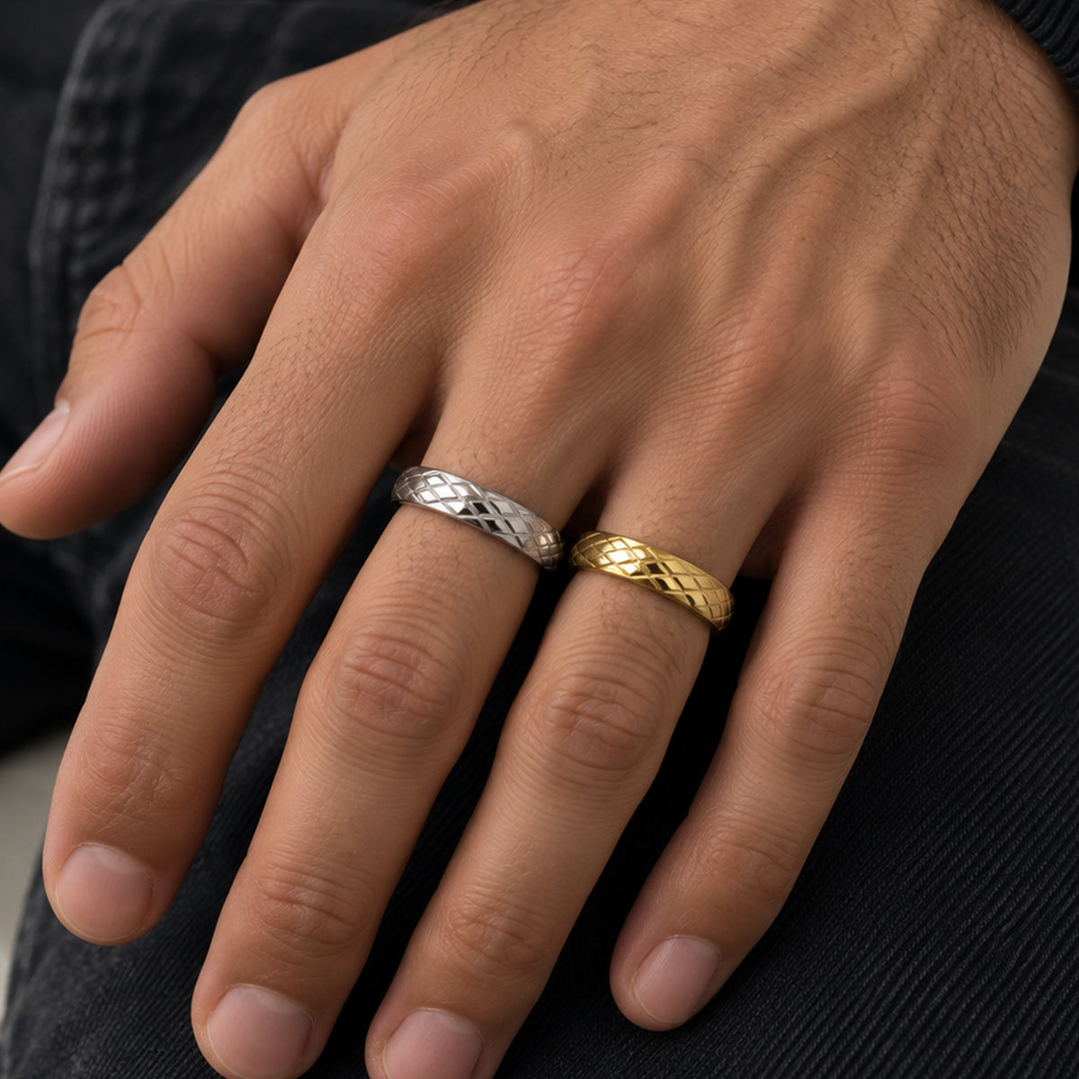 4mm Basketweave Band Ring Size 5