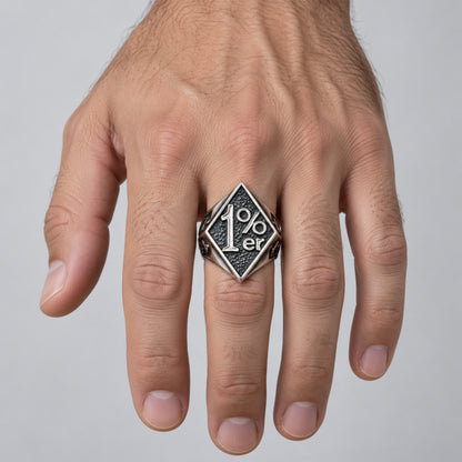 1%er Signet Ring Size 8