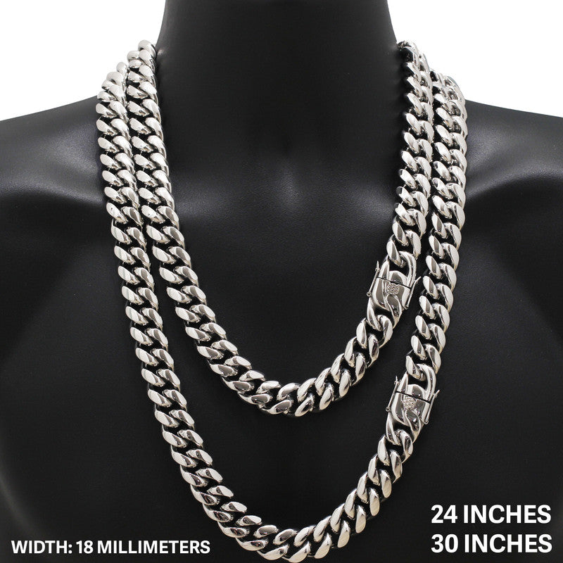 18mm Miami Cuban Link Chain 26"