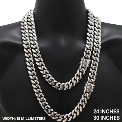 18mm Miami Cuban Link Chain 32"